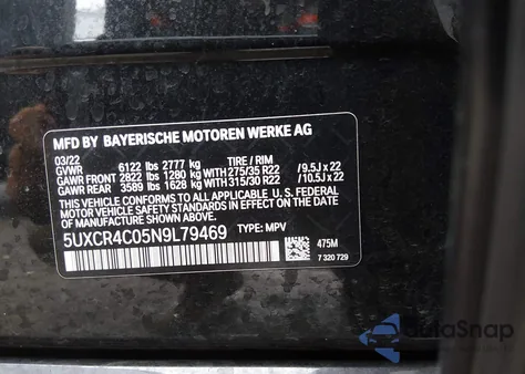 2022 BMW X5 Sdrive40I z USA, uszkodzony, nr VIN 5UXCR4C05N9L79469